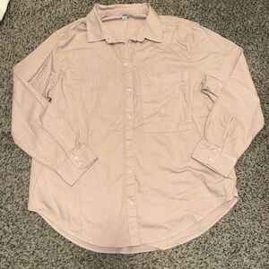 Aerie Light Pink Casual Button-Down Shirt